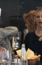 MICHELLE HUNZIKER and AURORA RAMAZZOTTI Out for Lunch in Milan 10/27/2017