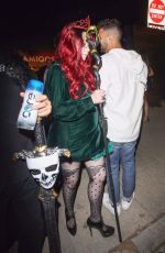 MICHELLE TRACHTENBERG Leaves Tequila Casamigos Halloween Bash in Los Angeles 10/27/2017