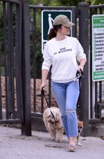 MINKA KELLY with Her Dogs at a Park in Los Angeles 10/04/2017
