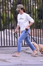 MINKA KELLY with Her Dogs at a Park in Los Angeles 10/04/2017