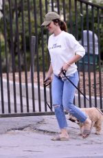 MINKA KELLY with Her Dogs at a Park in Los Angeles 10/04/2017