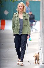 NAOMI WATTS Out with Her Dog in New York 10/03/2017