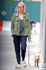 NAOMI WATTS Out with Her Dog in New York 10/03/2017