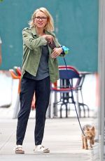 NAOMI WATTS Out with Her Dog in New York 10/03/2017