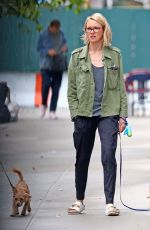 NAOMI WATTS Out with Her Dog in New York 10/03/2017