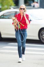 NAOMI WATTS Out with Her Dog in New York 10/07/2017