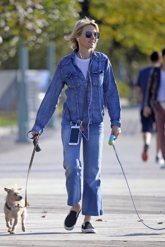 NAOMI WATTS Out Withe Her Dogs in New York 10/12/2017