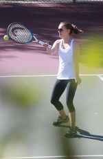 NATALIE PORTMAN Playing Tennis with Friends in Los Angeles 10/18/2017