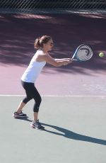NATALIE PORTMAN Playing Tennis with Friends in Los Angeles 10/18/2017