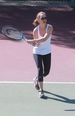 NATALIE PORTMAN Playing Tennis with Friends in Los Angeles 10/18/2017