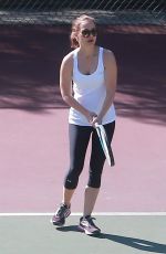 NATALIE PORTMAN Playing Tennis with Friends in Los Angeles 10/18/2017