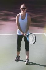 NATALIE PORTMAN Playing Tennis with Friends in Los Angeles 10/18/2017
