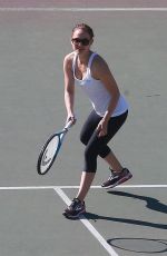 NATALIE PORTMAN Playing Tennis with Friends in Los Angeles 10/18/2017
