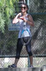 NATALIE PORTMAN Playing Tennis with Friends in Los Angeles 10/18/2017