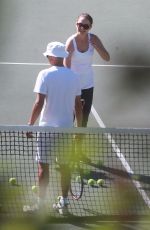 NATALIE PORTMAN Playing Tennis with Friends in Los Angeles 10/18/2017