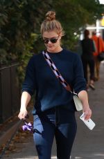 NINA AGDAL Out with Her Dog in New York 10/18/2017
