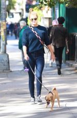 NINA AGDAL Out with Her Dog in New York 10/18/2017