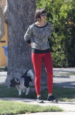 NINA DOBREV Out with Her Dog in Los Angeles 10/15/2017