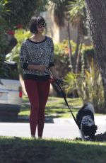 NINA DOBREV Out with Her Dog in Los Angeles 10/15/2017