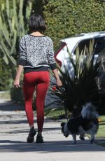 NINA DOBREV Out with Her Dog in Los Angeles 10/15/2017