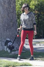 NINA DOBREV Out with Her Dog in Los Angeles 10/15/2017