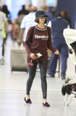 NINA DOBREV with Her Dog at Toronto Airport 10/02/2017
