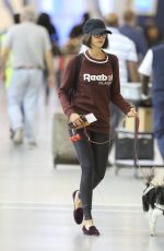 NINA DOBREV with Her Dog at Toronto Airport 10/02/2017