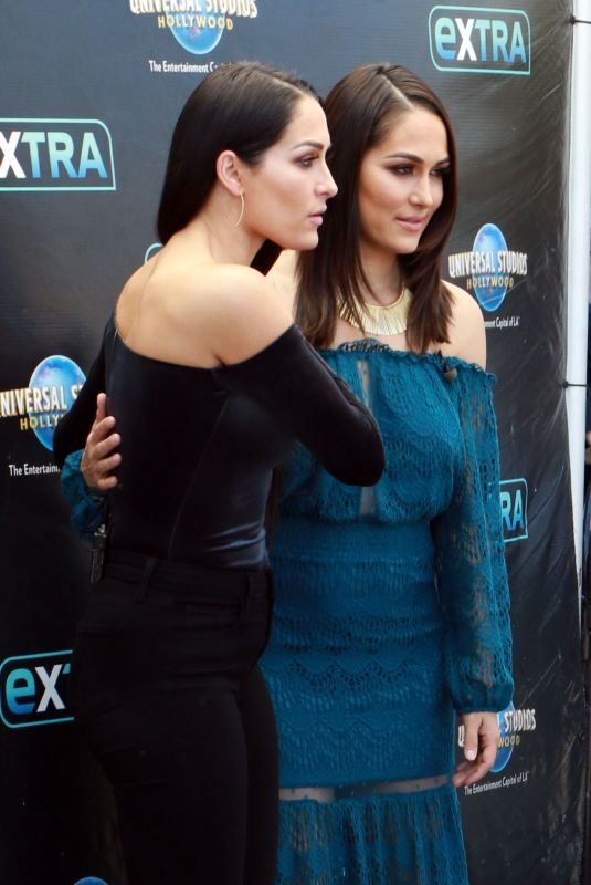 BRIE and NIKKI BELLA on the Set of Extra in Universal City 10/26/2017