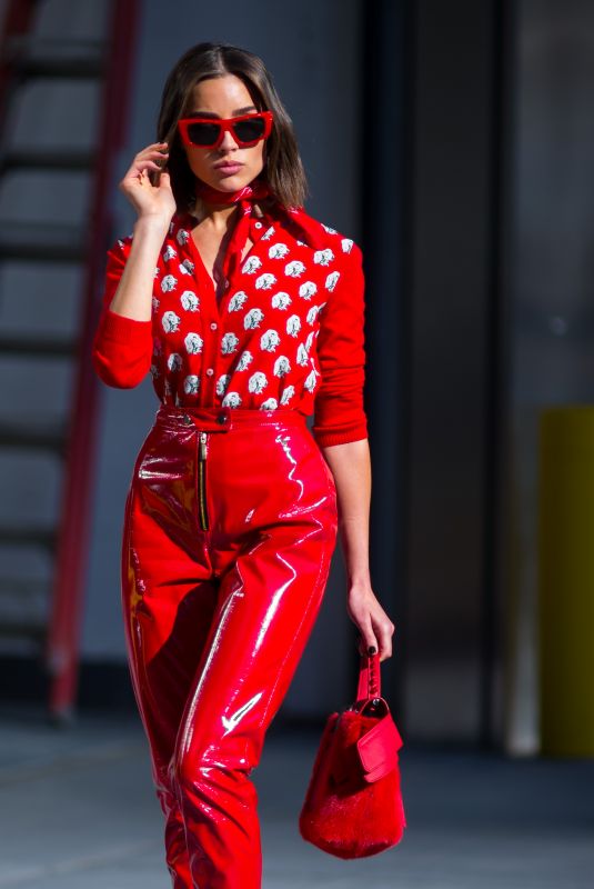 OLIVIA CULPO All in Red Out and About in New York 10/04/2017