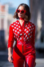 OLIVIA CULPO All in Red Out and About in New York 10/04/2017