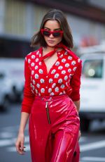 OLIVIA CULPO All in Red Out and About in New York 10/04/2017