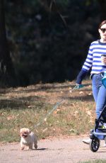 OLIVIA WLIDE Walks Her Dog at a Park in New York 10/03/2017