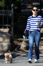 OLIVIA WLIDE Walks Her Dog at a Park in New York 10/03/2017