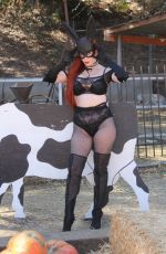 PHOEBE PRICE at Pumpkin Patch on the Set of a Photoshoot 10/11/2017