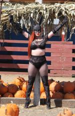 PHOEBE PRICE at Pumpkin Patch on the Set of a Photoshoot 10/11/2017