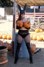 PHOEBE PRICE at Pumpkin Patch on the Set of a Photoshoot 10/11/2017