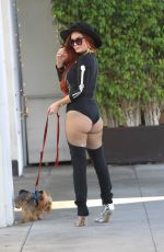 PHOEBE PRICE in Her Halloween Costume Out in Beverly Hills 10/27/2017