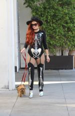 PHOEBE PRICE in Her Halloween Costume Out in Beverly Hills 10/27/2017