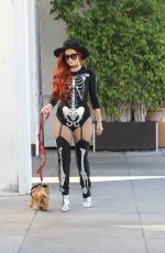 PHOEBE PRICE in Her Halloween Costume Out in Beverly Hills 10/27/2017