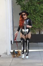 PHOEBE PRICE in Her Halloween Costume Out in Beverly Hills 10/27/2017