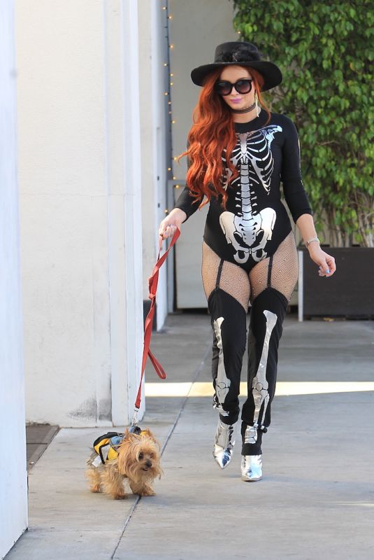 PHOEBE PRICE in Her Halloween Costume Out in Beverly Hills 10/27/2017