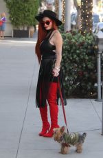 PHOEBE PRICE Out with Her Dog in Beverly Hills 10/11/2017