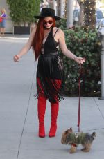 PHOEBE PRICE Out with Her Dog in Beverly Hills 10/11/2017
