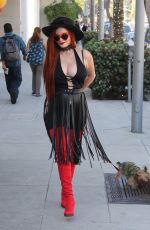 PHOEBE PRICE Out with Her Dog in Beverly Hills 10/11/2017
