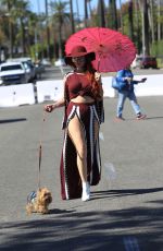 PHOEBE PRICE Walks Her Dog Out in Beverly Hills 10/21/2017