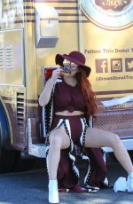 PHOEBE PRICE Walks Her Dog Out in Beverly Hills 10/21/2017
