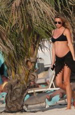 Pregnant ABIGAIL ABBEY CLANCY in Bikini on the Beach at Royal Meridien Hotel in Dubai 10/06/2017