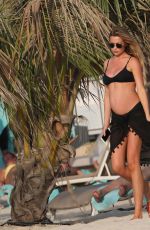 Pregnant ABIGAIL ABBEY CLANCY in Bikini on the Beach in Dubai 10/06/2017