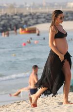 Pregnant ABIGAIL ABBEY CLANCY in Bikini on the Beach in Dubai 10/06/2017