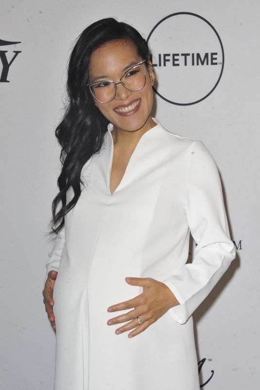 Pregnant ALI WONG at Amfar Inspiration Gala in Los Angeles 10/13/2017